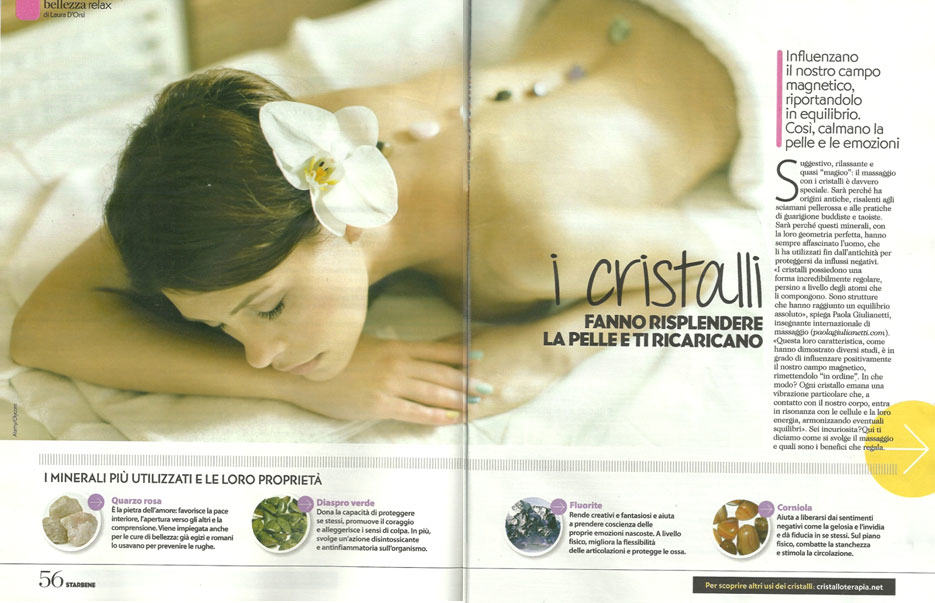 Massaggio con i Cristalli: intervista a Paola Giulianetti per Starbene 4 articolo massaggio con i cristalli starbene