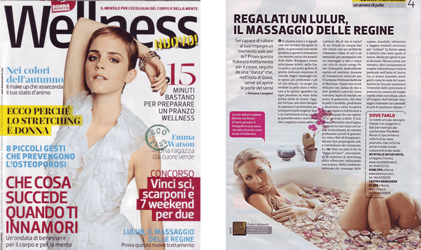 Trattamento Lulur: intervista a Paola Giulianetti per Wellness – Donna Moderna 2 articolo trattamento lulur wellness donna moderna